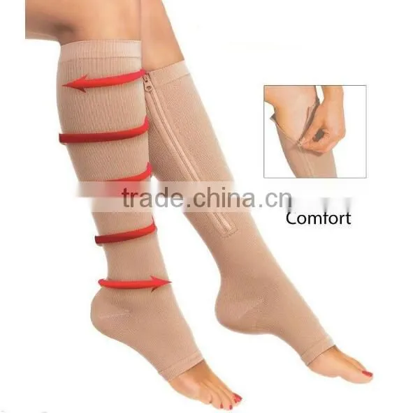 Hot TV Sales Production Compression Zip Sock photo-2