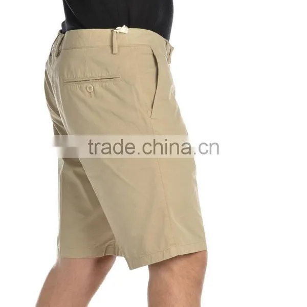 Pants Trouser Custom Mens Beige Cotton Casual Shorts photo-3