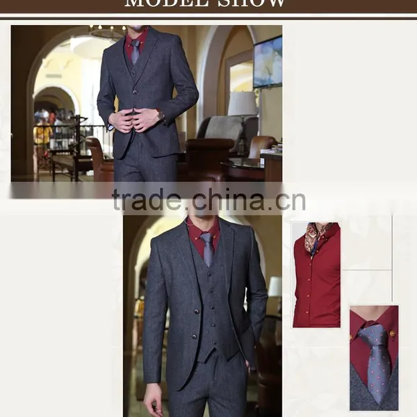 2015 Hot Sale Bespoke Tailored Made Men's Business Suits Made in China photo-6
