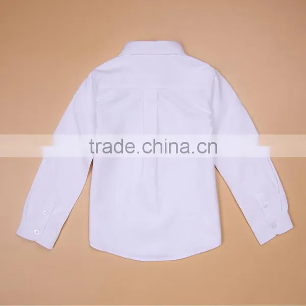 Wholesale Children Boy t Shirts Plain Lapel Long Sleeve Shirts for Biger Boy photo-2