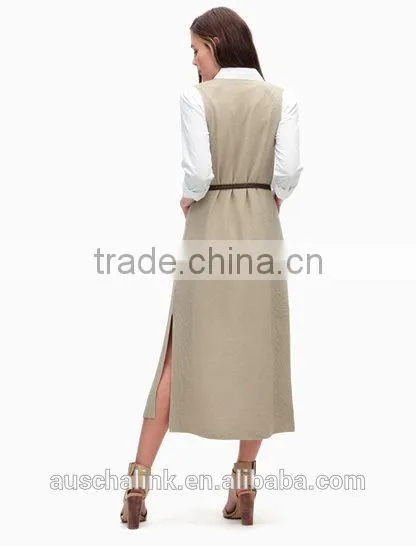 New Fashion Ladies Chic Sleeveless Belted Long Vest Wholesale photo-3