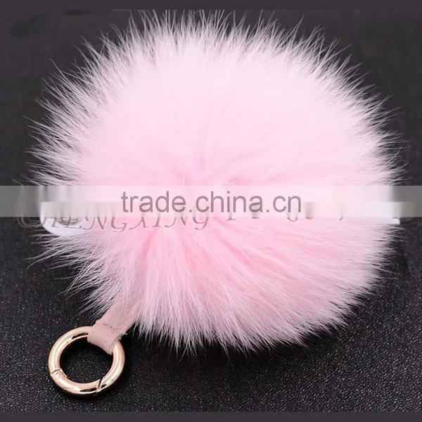 CX-A-63 New Promotional Fox Fur Ball Fur Pom Keychain With Fur Pompom photo-2
