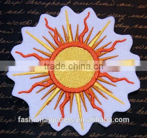 Custom High Quality Embroidered Creative Sun Patch for Clothes Embroidery Patch Made in China Choose Size/color photo-2