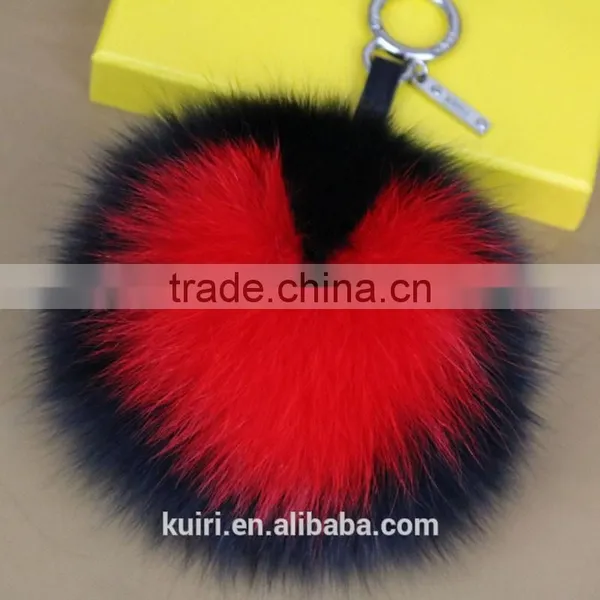 Classic Letter Fur Keychain Super BIg 15cm Fox Fur Pompoms From A to Z Keychains Real Fur Keychain Handbag Accessories photo-5