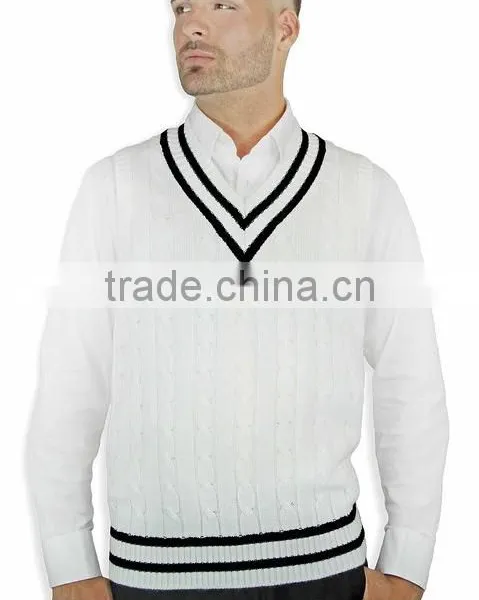 Latest Design V Neck Cable Knitting Sleeveless Man Vest photo-3