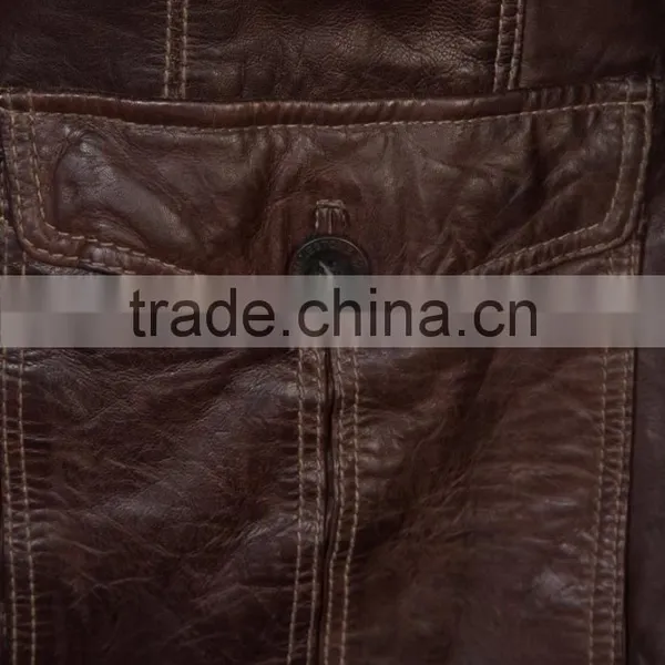 MEN Leather Brown Best Quality Sheep Leather Jacket photo-4