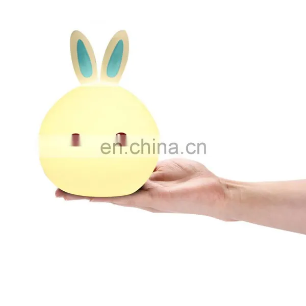 Hot Selling Lovely Rabbit Silicone Night Lamp USB Rechargeable Colorful Led Light photo-2