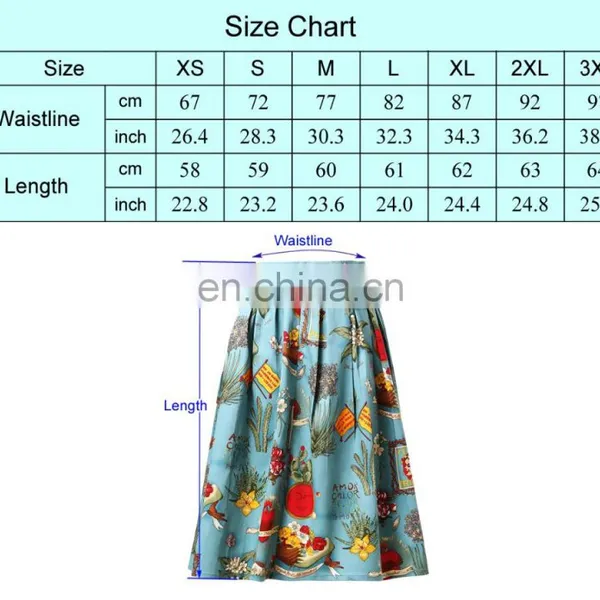 Grace Karin Women Pleated Vintage Cotton Floral Print Skirt CL6294-19 photo-6