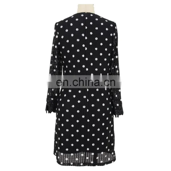 Black&White Abstract Floral Print 2 In 1 Mesh Bralet Woman Sexy Dress photo-2
