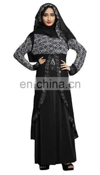 2017 Dubai Printed Burkha With Koti (Jacket) Style For Women's Casual Wear ( Abaya Burqa For Islamic Wear ) photo-5