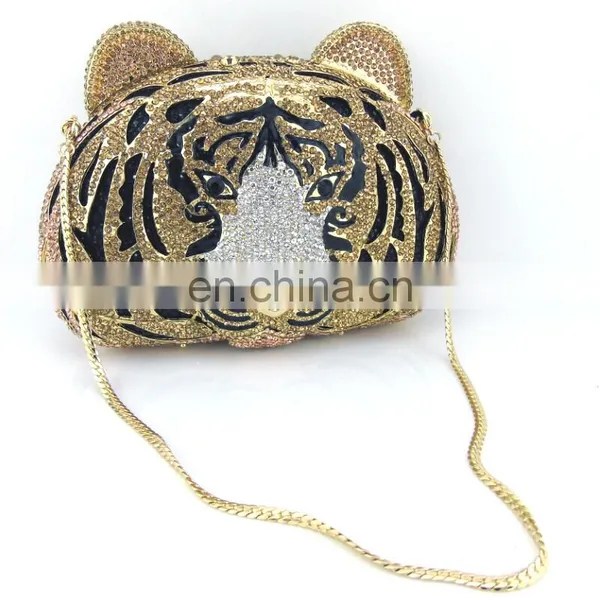 Tiger Shape Handmade Bag Crystal Clutch Bag Evening Bag photo-2