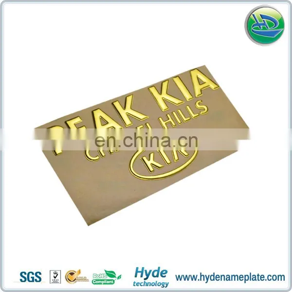 3D High Glossy Gold Flexible Soft Plastic Label Used on Cars photo-2