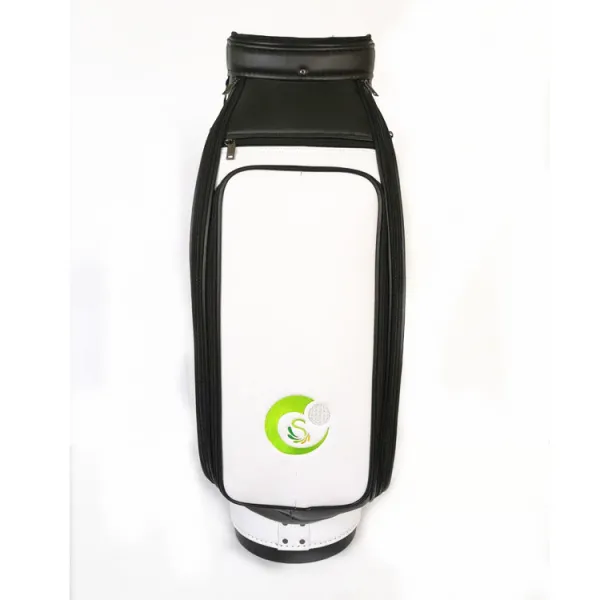 2019 New Black/white Contracted PU Leather Barrel Golf Club Bag photo-2