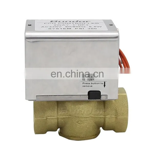 Bundor 1/2 Inch Brass PN16 DN15-25 Two Way Automatic Flow Control Ball Valves FCU Motorized Controller Valve photo-3