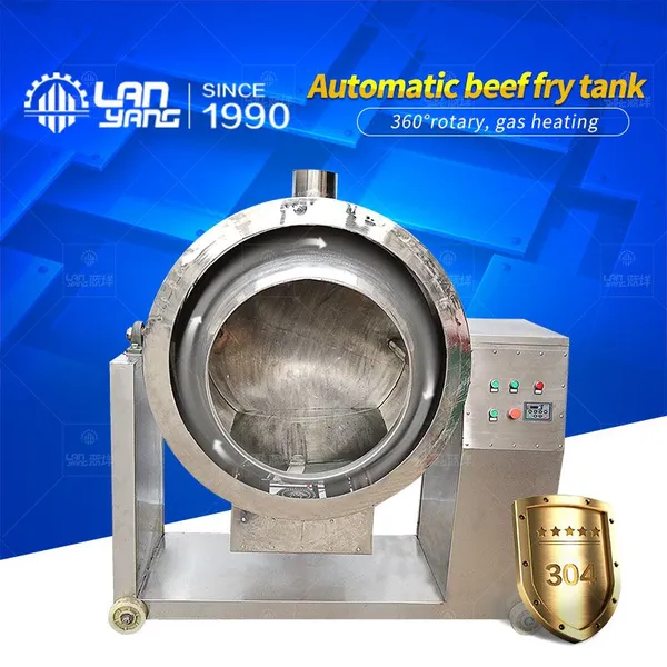 Gas Drum Wok, Beef Cooking Machine, Stainless Steel Heating Mixer, Particle Mixer