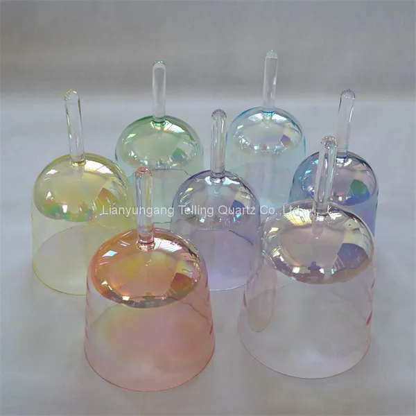 Alchemy Cosmic Light Clear Singing Bowl With Handle Aurora Quartz Chakra Healing Crucible photo-5
