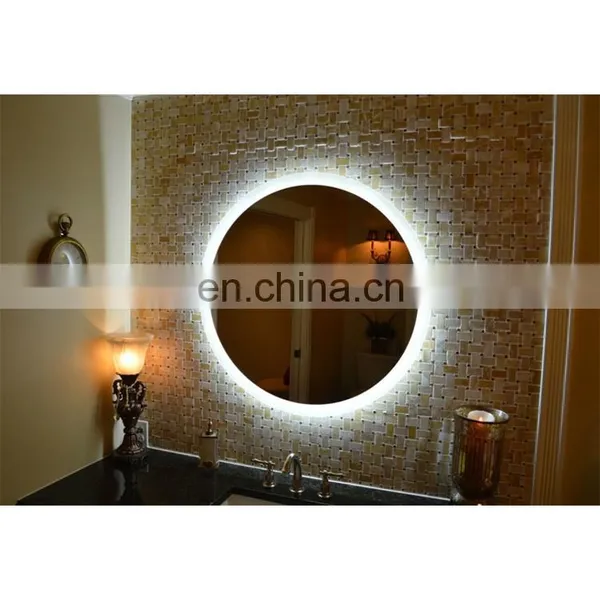 Silver Round Rectangular Purple Usb Bathroom Luxury Wall Touch Led Makeup Vanity Mirror photo-3