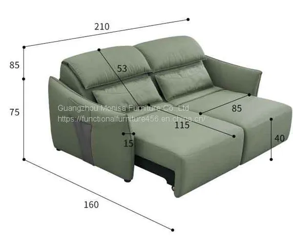 Modern Minimalist Double Technology Cloth Electric Sofa Bed Small Apartment Telescopic Function Sofa Bed Dual-Use photo-4