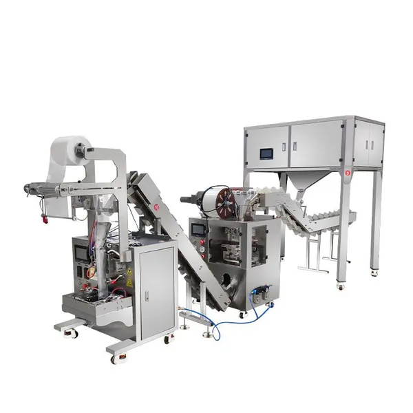 Inside and Outside Bag Packaging Line Healthy Teatriangle Packaging Linkage Line