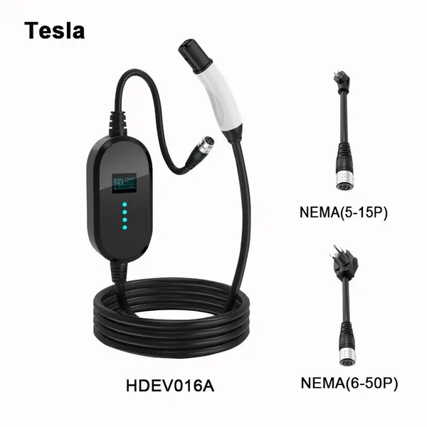 Portable EV Charger N5-15P to Tesla Groundless Charger Stake Cord With Vehicle For Home, Commercial HDEV016 photo-2
