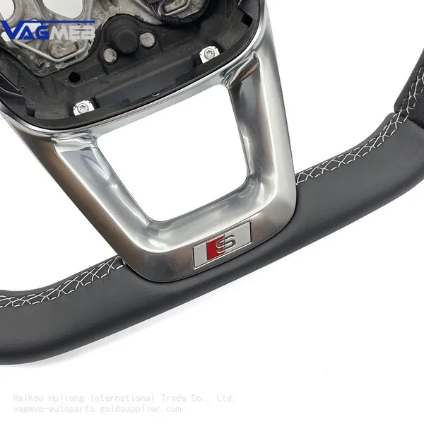 For Audi Q3 D-Shaped Alcantara Punched Leather S/RS Logo Steering Wheel With Paddles Assembly photo-2