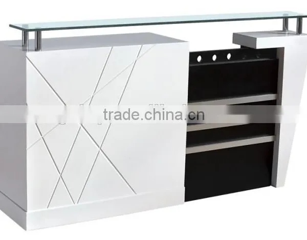 Black and White Elegant Classic Checkout Receiption Counter, Barber Salon Shop Equipment Supplies photo-3