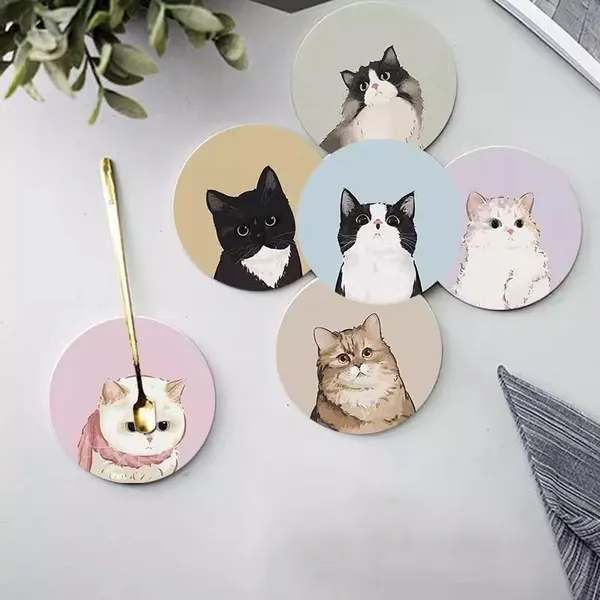 Customized Printed Absorbent Diatomite Cup Coaster Manufacturer