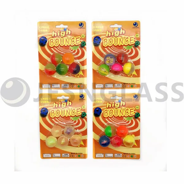 Hot Sale 5 Pcs 35MM High Bouncy Ball Children's Toy Rubber Balls Blister Card Package