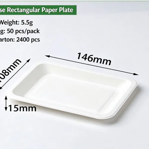 Disposable Fruit Platter 100% Sugarcane Pulp, 500g Capacity, Freezer Safe, Microwave Safe, Hot/Cold Use