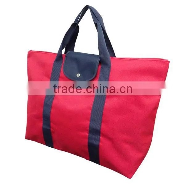 Red Polyester Folding / Foldable Shopping Bag photo-5