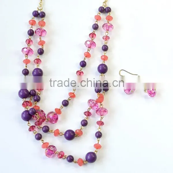 Fashion Jewelry Cheapest Crystals Two Layers Long Necklace Set National Sweater Necklace Set photo-4