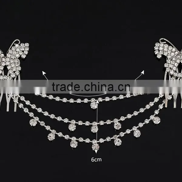 Wholesale Newest Boutique Fashionable Custom Vintage Diamond Tasseles Hair Accessories photo-3