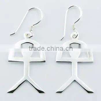 Indalo Sterling Silver Earrings Prehistoric Magical Symbol