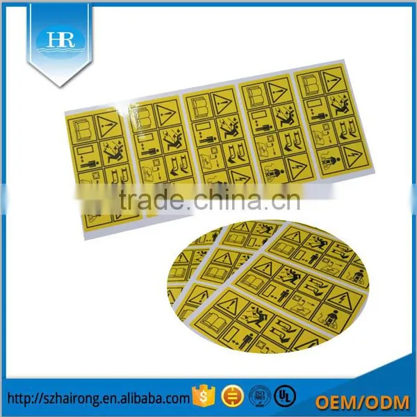 Waterproof Yellow Adhesive Warning Label photo-5
