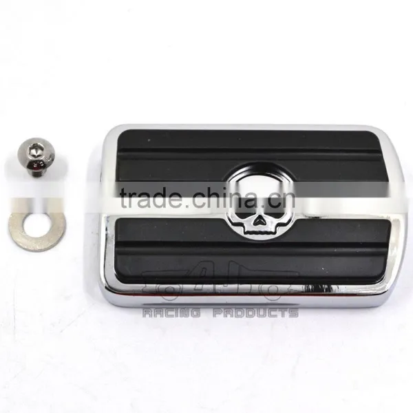 BJ-FP216-052 Billet Aluminum Skull Large Motorcycle Brake Pedal Pad Cover For 1980-up Harley Touring FLD photo-6