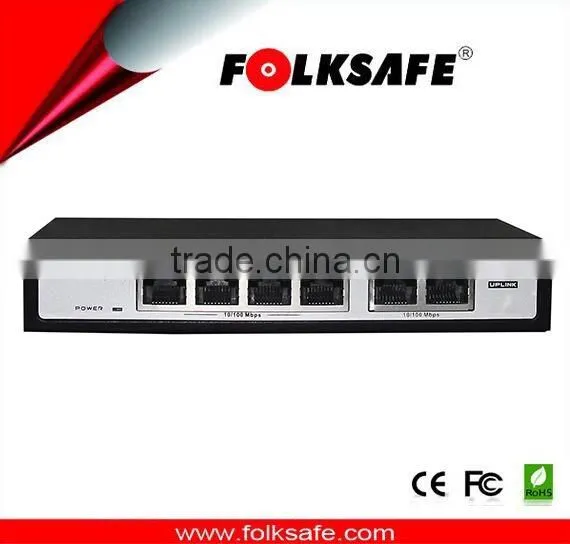 60/120-watt PoE Budget Network Switch Provide 4 x 100Mbps IEEE802.3 at Port and 2 Uplink RJ45 Port Support VLAN FS-S1004EP-2E
