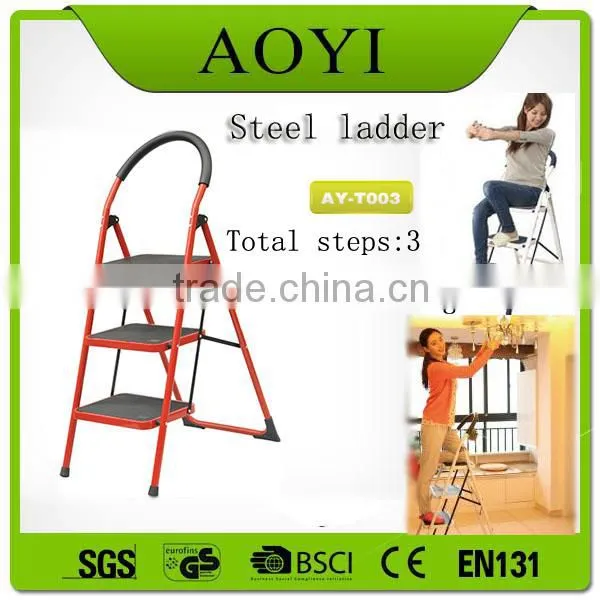 Red and Strong Household 3-tier Safety Step Ladder AY-T003 With EN131