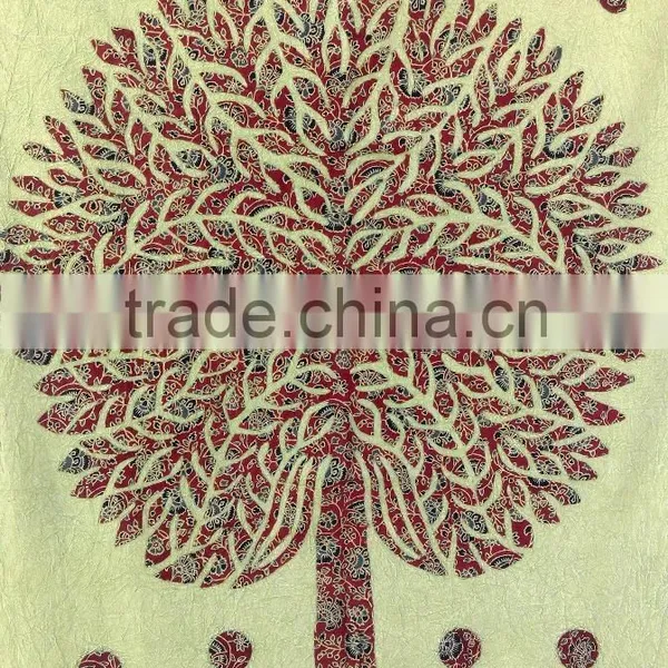 Beautiful Hand Block Printed Tree of Life Hand Embroidered Home Decoration Wall Hanging photo-2