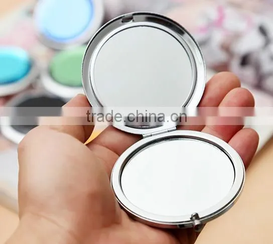 Customized Monogram Initial Logo Crystal Compact Pocket Mirrors photo-3