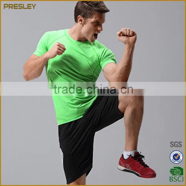 2016 Custom Design 100% Cotton Men's Heather Plain Round Neck Sports T Shirt photo-6