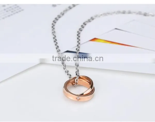 Rose Gold IP Plating Stainless Steel 316L Pendant With Ring photo-3