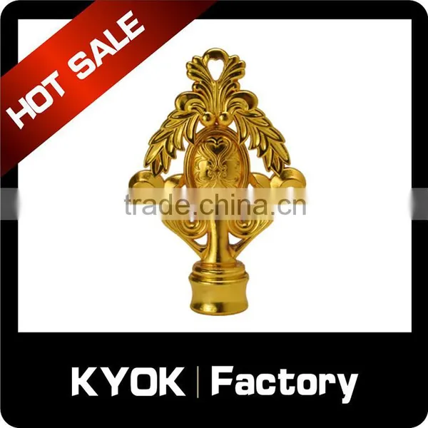 KYOK Wrought Iron Curtain Rod Finials,chrome Curtain Rod Finials,colored Glass Finials photo-2