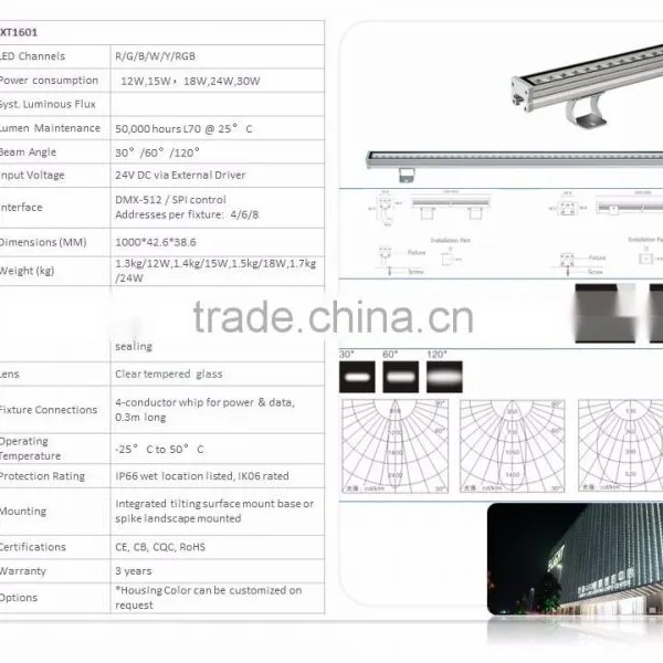 IP66 Led Linear Light With 15,30,60,90,120 Degree Options for Outdoor, Facade,landscape photo-3