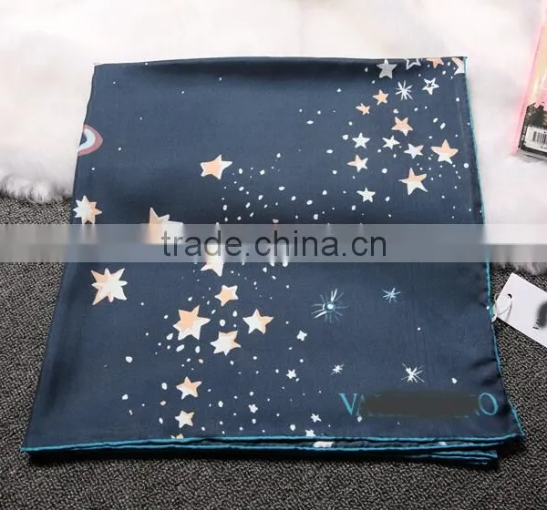 100% Silk Big Square Scarf , Twill;14mm; photo-3