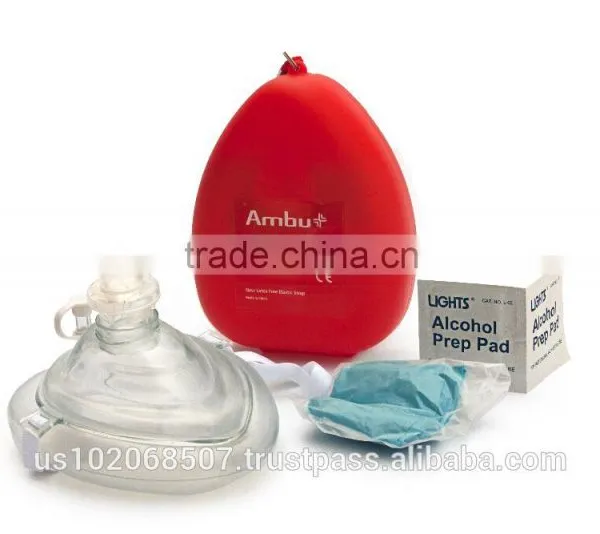 AMBU CPR MASK WITH O2 INLET IN HARD CASE