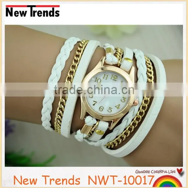 2015 Fashion New Design Multilayer Leather Bracelet Watch