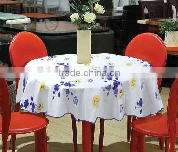 Maufacturer for Beautiful Round Flower Printed Vinyl Table Cloth photo-3