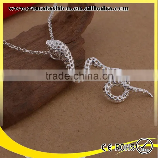 Snake Design Silver Chain Pendant, 925 Silver Pendant photo-5