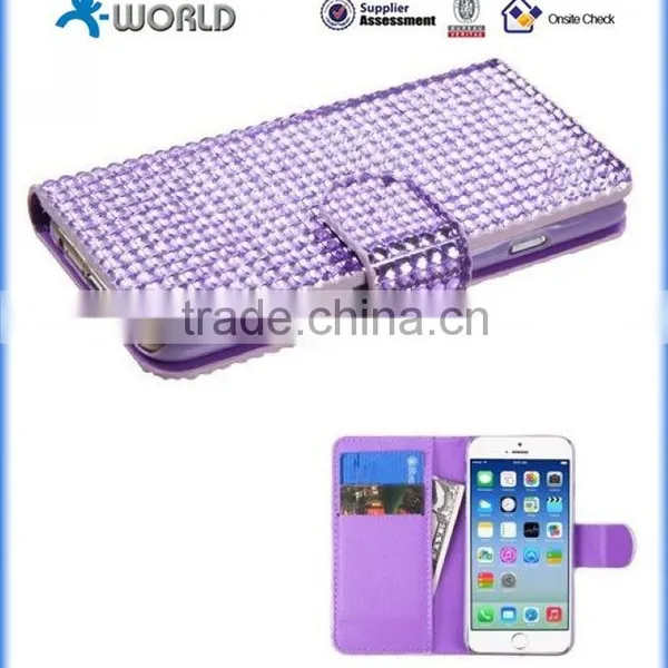 Slim Bling Diamond Leather Hard Case for IPhone 6S With Card Slot photo-2