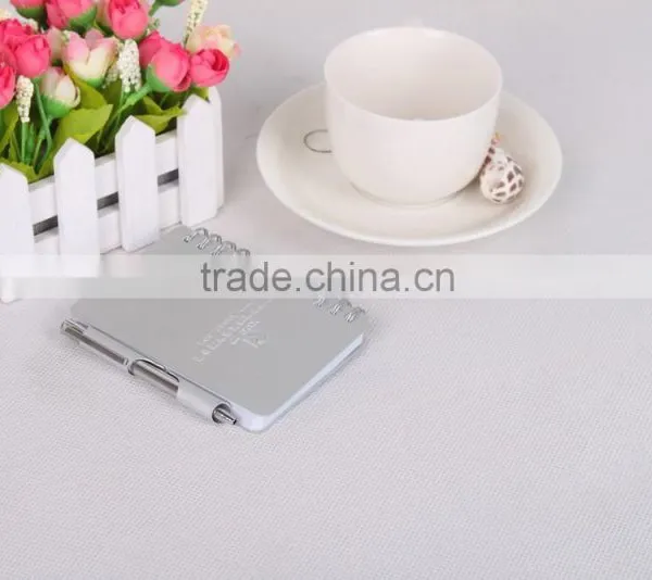 Custom Pocket Aluminum Notepad High Quality Spiral Bound Note Book Printing photo-3